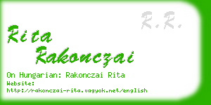 rita rakonczai business card